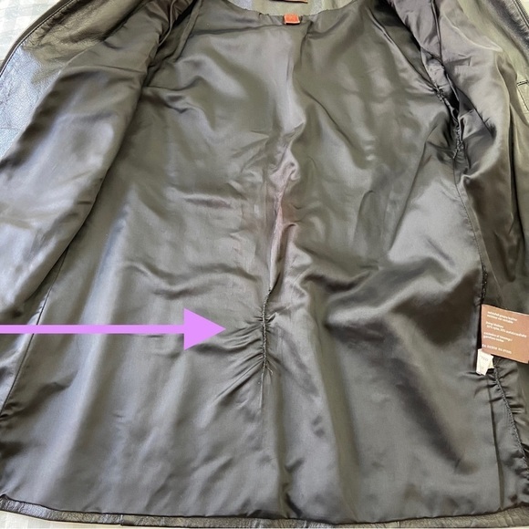 Danier black genuine leather jacket soft zip up motorcycle Bikercore moto in XS - Picture 14 of 15